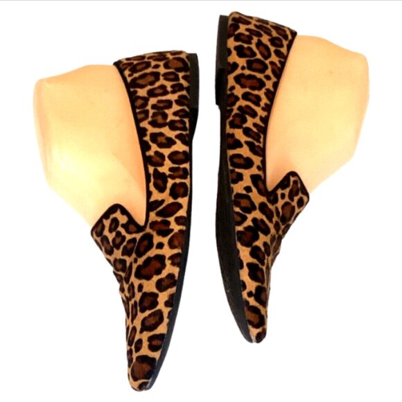 Gianni Bini Dyed Calf Hair Leopard Animal Print Pointed Toe Loafers 7.5M #316G - Picture 5 of 9